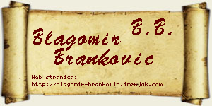 Blagomir Branković vizit kartica